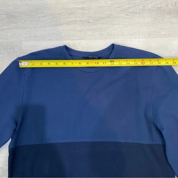 Aether Mens L Pullover Crewneck Color Block Navy Blue Sweatshirt - Picture 4 of 16